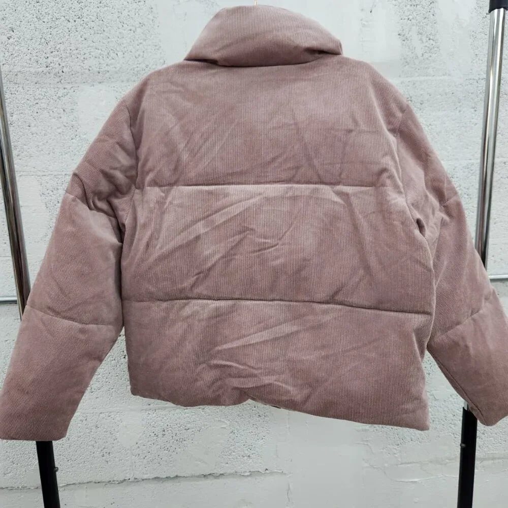 Levi’s Women’s Corduroy Puffer Jacket Mauve Pink Size XL - Picture 8 of 9